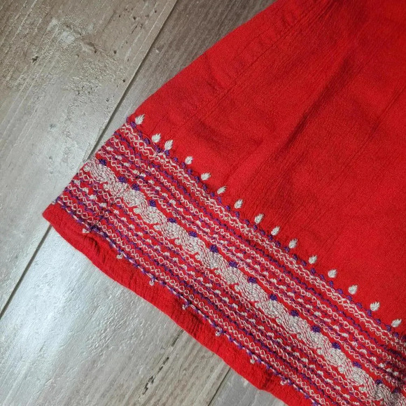 Old Navy Women's Red Embroidered Casual Cotton Skirt Size Large - Picture 6 of 15
